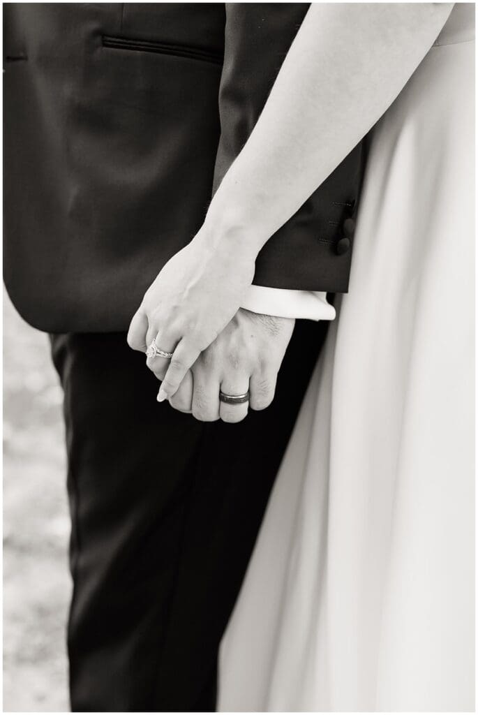 Bride and groom at Oak and Ivy Wedding Venue in Aubrey TX